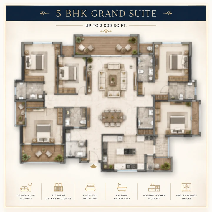Prestige Avon 5 BHK Grand Suite floor plan layout